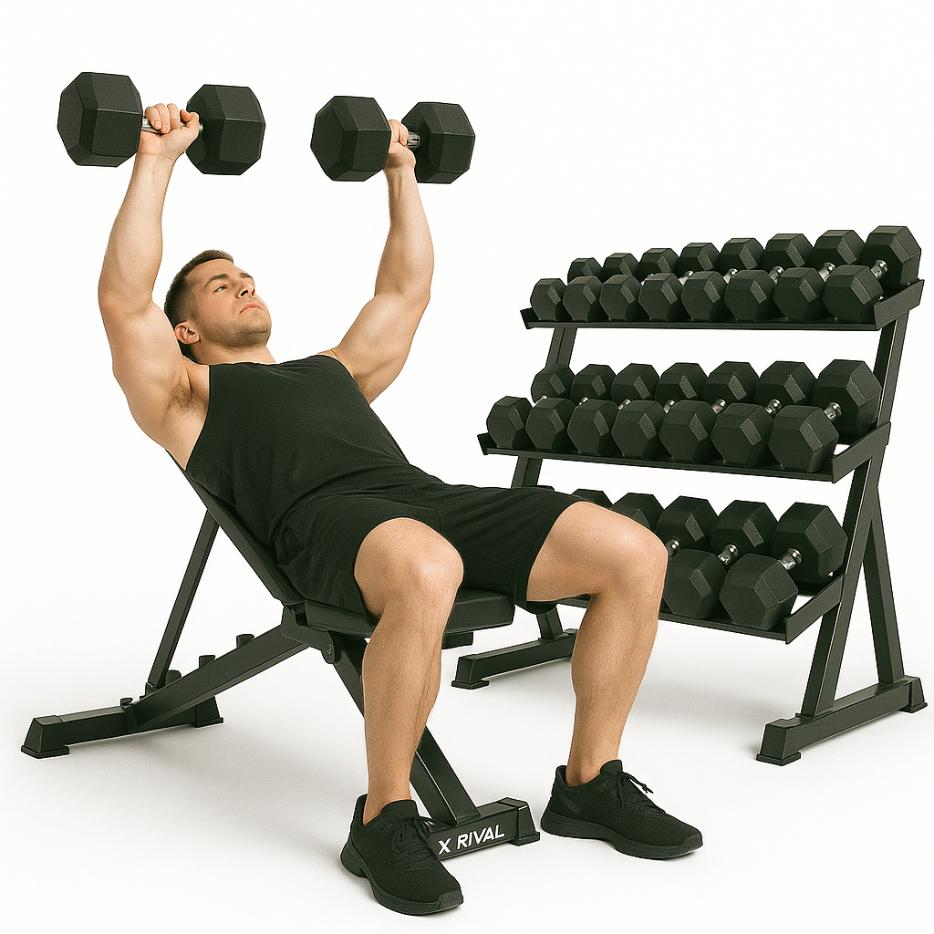 X-RIVAL Rubber Hex Dumbbells – Premium Strength Weights for Home & Gym