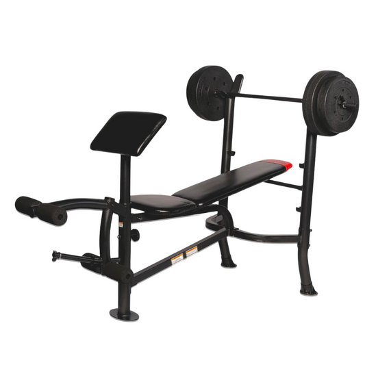 Adjustable Bench with Preacher, Curl bar and Leg Extension AAB83 X-RIVAL